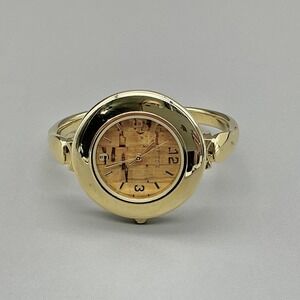 Chico's Watch Womens Gold Tone Bangle Bracelet Beige Dial Analog NEW BATTERY